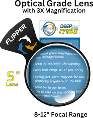 Flipper Cleaner FL!PPER Flipper DeepSee Viewer MAX 5" Black - Coral and Fish Magnifier for Reef Tank and Freshwater Aquarium Photography and Videography - Magnetic Magnifying Glass