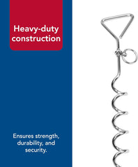 Titan - Coastal Pet Titan Dog Tie Out Stakes for Hard Soil - Spiral Stake for Dog Cable - Heavy-Duty Ground Anchor - Rust-Resistant Finish - Robust Metal Design - 17"