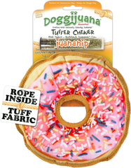 SMARTERPAW Doggijuana | Tuffer Chewer - Interactive Dog Toy with Juananip Refill | Refillable Durable Dog Toy for Engaging Play and Natural Calming (Sprinkled Donut)