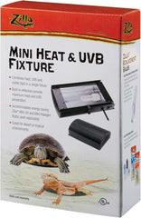 Zilla Reptile Terrarium Enclosure Mini Heat & UVB Light Fixture (Bulb Sold Separately), White