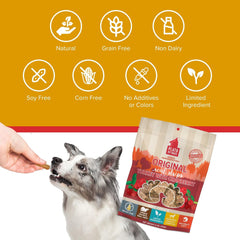 PLATO Turkey Real Strips Natural Dog Treats - Real Meat - Air Dried - Made in the USA - Turkey & Cranberry