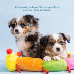 ZippyPaws Deluxe Caterpillar- Dog Toys to Keep Them Busy, For Medium & Large Dogs, Squeaky Pet Toy for Boredom, Stuffed Chew Toy, Soft Plush Puppy Products, 6 Blaster Squeakers & 1 Round Squeaker