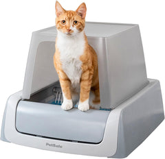 PetSafe ScoopFree Crystal Pro Self Cleaning Cat Litter Box, Front-Entry, Includes 1 Disposable Crystal Litter Tray