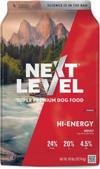 Next Level Super Premium Dog Food – HI-Energy – Dry Kibble for Adult Dogs of All Breeds – 24% Protein. Beef, Chicken, Pork & Fish Meal Proteins & Gluten Free Grains for Active Sporting Dogs 40 lb