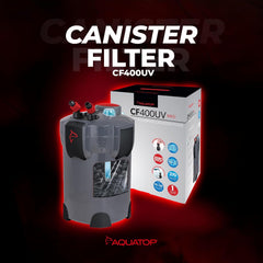Aquatop® 4-Stage Canister Filter White Color with UV 9W-370 GPH