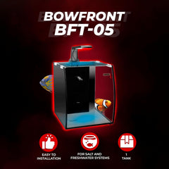 Aquatop Vertical Bowfront Glass Aquarium – All-in-One Tank with Filter and LED Light, High Clarity Glass for Freshwater & Saltwater