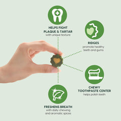 Ark Naturals Soft Brushless Toothpaste, Soft-Baked Dog Dental Chew with Toothpaste Center, Freshen Breath, Reduce Plaque & Tartar