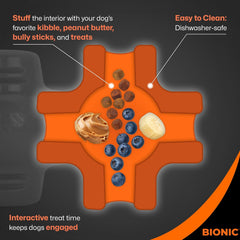 BIONIC Treat Star Dog Toy - High-Visibility Treat Dispenser, Great for Keeping Dogs Busy
