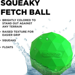 Playology Hound2O Outdoor Dog Toys | Squeaky Fetch Ball Dog Toy, Bright Green Color | Durable Floating Water-Resistent Toy | Made from Non-Toxic Materials