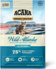 ACANA Highest Protein Dry Cat Food, Wild Atlantic, Grain Free Saltwater Fish With Freeze-Dried Liver Recipe