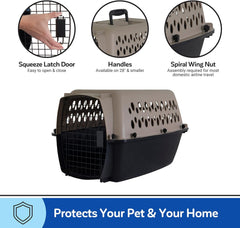 Petmate Vari Dog Kennel - Portable Crate for Pets - Airline-Friendly Pet Carrier - Durable Plastic Shell - For Home and Travel - Made in USA
