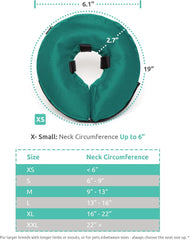 ZenPet Protective Inflatable Recovery Collar for Dogs and Cats (Teal) - Soft Pet Cone