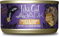 Tiki Cat After Dark Pate, Turkey & Turkey Liver, High-Protein and 100% Non-GMO Ingredients, Wet Cat Food for Adult Cats