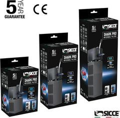 Sicce Shark PRO 700 Internal Aquarium Filter 190 GPH Submersible | Up to 53 Gallons | in-Tank Freshwater and Saltwater Application with Dual Removable Filter Cartridges | Fish Tank Turtle Terrarium