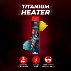 Aquatop Titanium Heater with Digital Controller – Fully Submersible - Up to 100 Gal – Adjustable 68-92°F – Durable Heater for Fresh & Saltwater
