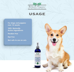 Richard’s Organics Gentle Flea and Tick Spray for Dogs –100% Natural Actives Kills Fleas, Ticks, Repels Mosquitos for Up to 4 Weeks – No Harsh Chemicals, Safe for Use Around Children