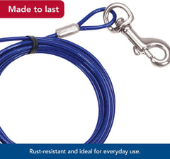 Titan - Coastal Pet Titan Medium Cable Dog Tie Out - Dog Tie Out Cable - Cable Tie Out for Dogs up to 50 lbs - Rust-Resistant Pet Tie Out Cable - Quality Dog Supplies