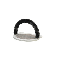 PetPals Nifty Grey Cat Brush, Grooming and cat Massager with Scratching Pad, Size 14.5" x 14.5" x 14"