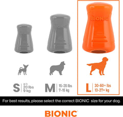 BIONIC Treat Shaker Dog Toy, Large - Interactive Dog Chew Toy That Stands Up to The Toughest Chewers