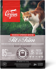 ORIJEN Fit and Trim Dry Cat Food, Grain Free Cat Food for Adult Cats, with WholePrey Ingredients