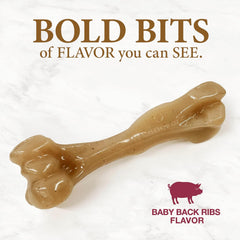 Nylabone Gourmet Style Femur Bone Strong Chew Toy for Dogs, Baby Back Rib Flavor, Large - Up to 50 lb., 1 Count