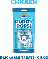 Weruva Puddy Pops, Chicken Lickable Cat Treats 0.5oz Tube, Pack of 5
