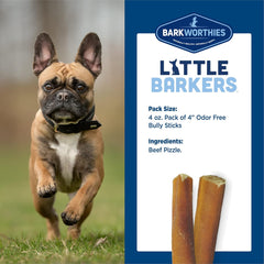 Barkworthies Little Barkers Odor Free 4-Inch Bully Stick