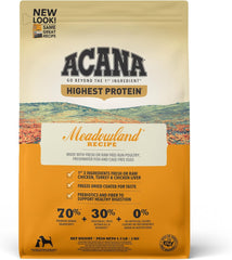 ACANA Highest Protein Dry Dog Food, Meadowland, Chicken and Turkey Recipe