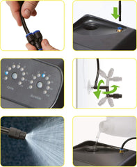 Exo Terra Monsoon Multi II Reptile Terrarium Mister, Black | Programmable Misting System with 4.5 BAR Pressure Pump | Flexible Nozzles, Leak-Proof Connectors | 8L (2 Gallon) Reservoir