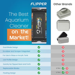 Flipper Cleaner FL!PPER Flipper EDGE Limited Edition Floating Magnetic Aquarium Cleaner | 2-In-1 Dual Blade Scrubber & Scraper Fish Tank Cleaner Tools for Efficient Cleaning & Acrylic Surface Maintenance