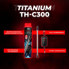Aquatop Titanium Heater with Digital Controller – Fully Submersible - Up to 100 Gal – Adjustable 68-92°F – Durable Heater for Fresh & Saltwater