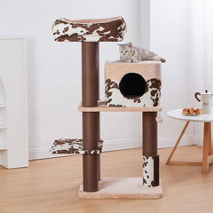 PetPals 50” Grand Maine Coon™ Cat Tree – Cowboy, with Large Condo,Big Top Perch, Extra Durable & Sturdy Large Cat Tower (Brown)