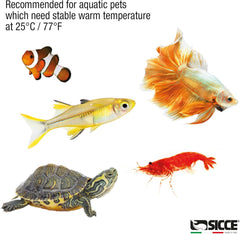 Sicce 6W Jolly Preset Small Submersible Aquarium Heater, Constant Temperature, Betta Fish Tank Heater Set to 77℉ for 1-2 Gallons Freshwater & Saltwater Tanks