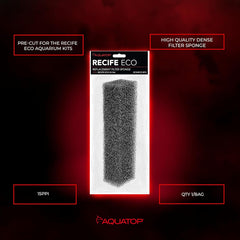 Aquatop Recife Eco Series Replacement Filter Sponge - 24 & 40 Gal – High-Efficiency Aquarium Filter Foam - Easy to Install and Maintain - RC24ECO-RFS