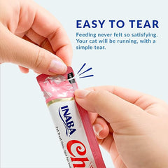 INABA Churu Cat Treats, Grain-Free, Lickable, Squeezable Creamy Purée Cat Treat/Topper with Vitamin E & Taurine, Beef & Cheese Variety