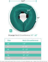 ZenPet Protective Inflatable Recovery Collar for Dogs and Cats (Teal) - Soft Pet Cone