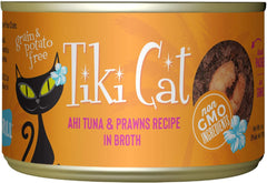 Tiki Cat Grill, Ahi Tuna & Prawns, High-Protein and 100% Non-GMO Ingredients, Wet Whole Foods Cat Food for All Life Stages