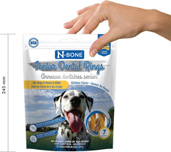 N-Bone Senior Dental Rings Chicken Flavor Dog Treats, 7 Count 9.8-oz Bag