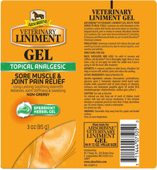 Absorbine Veterinary Liniment Topical Analgesic Sore Muscle and Arthritis Pain Relief Warming Liniment Rub, 3 Ounce Gel