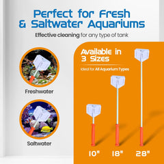 Flipper Cleaner FL!PPER Flipper Platinum Aquarium Algae Scraper | Glass & Acrylic Tank Cleaner with Serrated Blade for Efficient Aquarium Maintenance