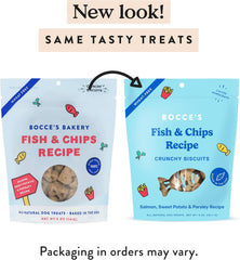 BOCCE'S FISH & CHIPS RECIPE CRUNCHY BISCUITS: SALMON, SWEET POTATO & PARSLEY RECIPE