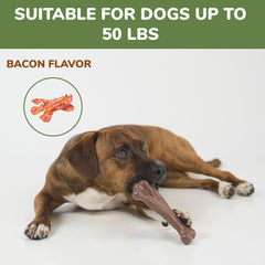 SPOT Bam-Bones Wishbone - Made with Strong Bamboo Fiber, Durable Long Lasting Dog Chew for Light to Moderate Chewers, Great Toy for Adult Dogs & Teething Puppies Under 50lbs, Bacon Flavor