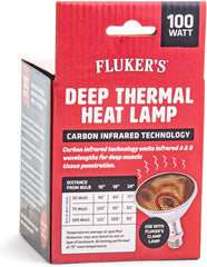 Fluker's Deep Thermal Heat Lamp for Reptiles with Carbon Infrared Technology, for All Reptile Tanks, Great for Basking