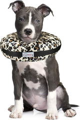 Comfurt - Comfort Collar by Comfurt Collar - Cheetah Print - Pet Recovery Collar for Dogs, Cats, & Rabbits - Protective Soft Stuffed Pet Collar, Adjustable, Leash Attachment, Post Surgery Cone Alternative