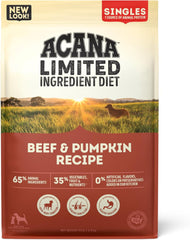 ACANA Singles Limited Ingredient Dry Dog Food, Beef & Pumpkin Recipe, Grain Free Beef Dry Dog Food