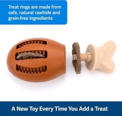 PetSafe Busy Buddy Chompin' Chicken Dog Toys – Treat Ring Holding Chew Toy – BPA Free Rubber – Chicken Scented – Interactive Pet Puzzle for Boredom or Separation Anxiety – Medium to Large Dogs