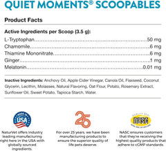 NaturVet Scoopables Quiet Moments Cat Calming Aid - Promotes Calm with Stressful Events Storms, Fireworks, Travel, Separation Anxiety - Cat Health Supplement w/Melatonin - Salmon Flavored