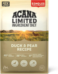 ACANA Singles Limited Ingredient Dry Dog Food, Duck & Pear Recipe, Single Protein Source Dog Food Kibble