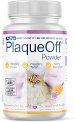 NaturVet ProDen PlaqueOff Powder for Cats - Plaque & Tartar Reducer, Breath Freshener, Feline Oral Care - 40g