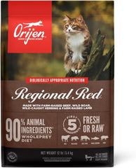 ORIJEN Regional RED Dry Cat Food, Grain Free Cat Food for All Life Stages, with WholePrey Ingredients